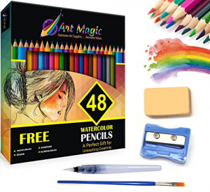 Art Magic Pre-Sharpened Watercolor Pencils Set - Best watercolor pencil set